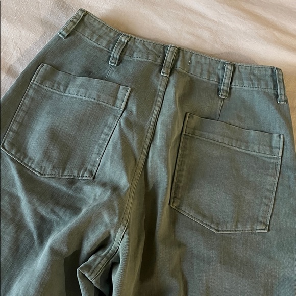 Outerknown Wide Leg Cropped Pants sz 27 sage green/green grey - Picture 7 of 8